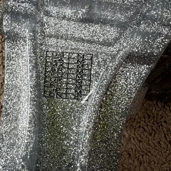 Forever 21 Clear Silver Glitter Heel Jelly Shoes - Picture 13 of 13